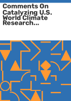 Comments_on_catalyzing_U_S__world_climate_research_programme__WCRP__activities