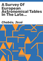 A_survey_of_European_astronomical_tables_in_the_late_Middle_Ages