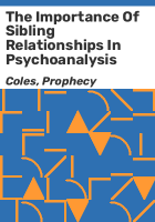 The_importance_of_sibling_relationships_in_psychoanalysis