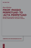 From_Passio_perpetuae_to_Acta_perpetuae