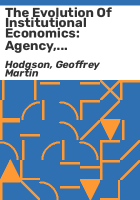 The_evolution_of_institutional_economics