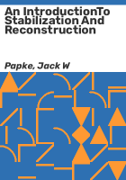An_IntroductionTo_Stabilization_And_Reconstruction