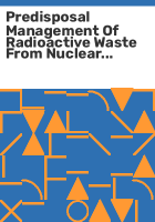 Predisposal_management_of_radioactive_waste_from_nuclear_power_plants_and_research_reactors